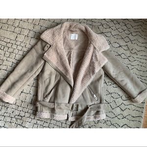 Zara suede/faux fur winter coat